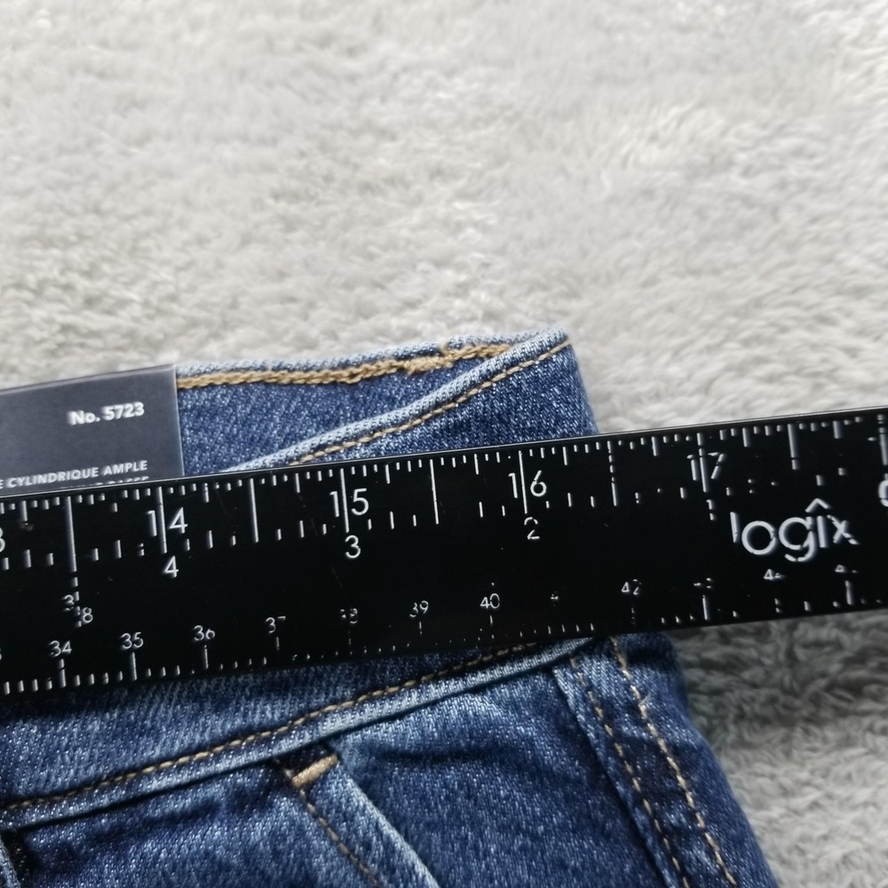 American Eagle Jeans Womens 10 Long Blue Baggy Barrel Low Rise Strigid - Picture 8 of 12